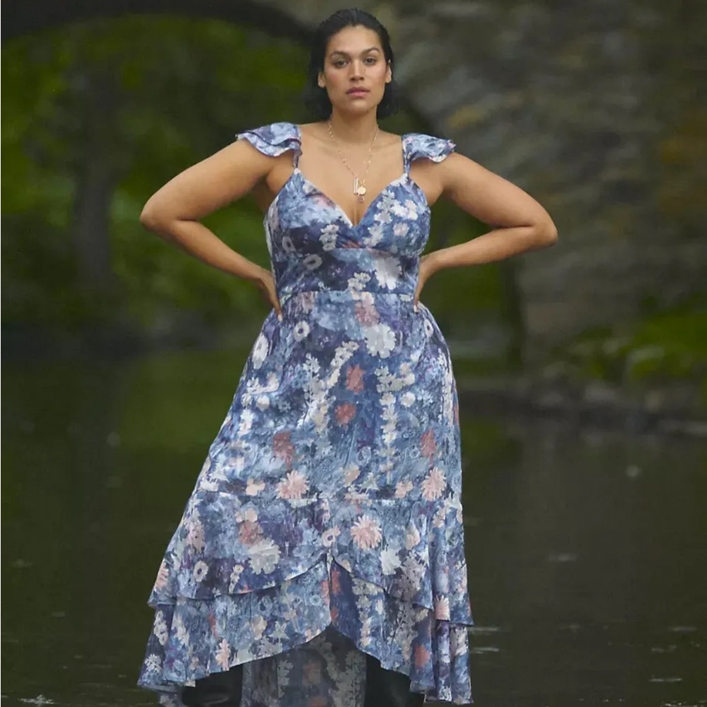 Anthropologie Hutch Ruffled Midi Dress